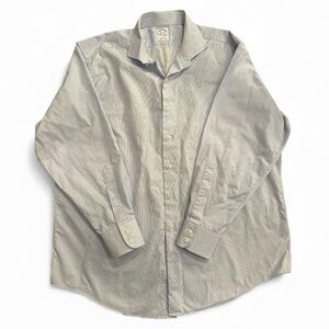 Brooks Brothers Makers and Merchants Men Dress Shirt Button Down 17.5 - 35 Blue